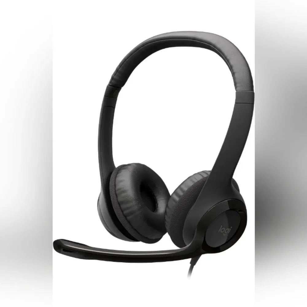 Logitech - H390 Wired USB On-Ear Stereo Headphones - Black